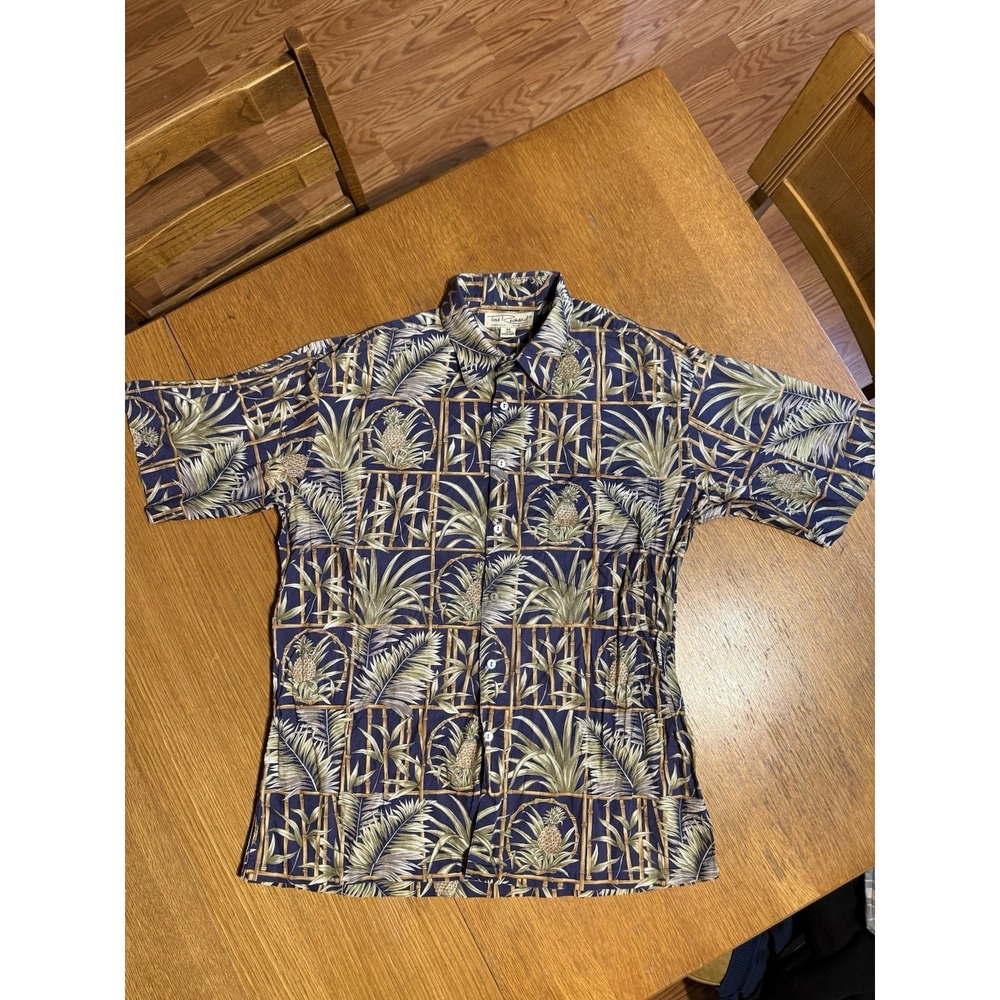 Tori Richard Honolulu Hawaiian Shirt Mens M Blue Pineapple Bamboo Cotton Lawn - Picture 2 of 8